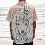 Princess Poodle Print Textured Short Sleeve Shirt