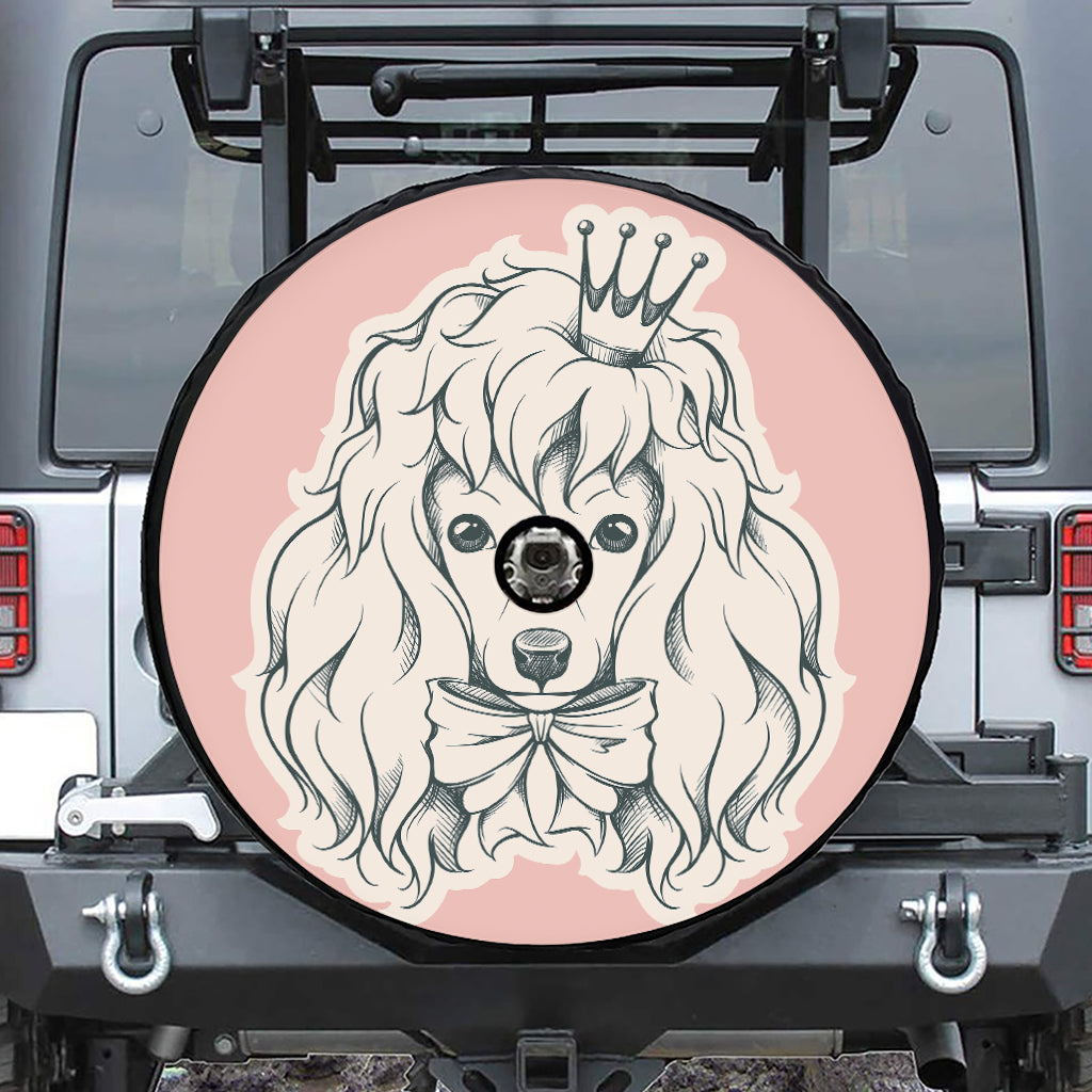 Princess Poodle Print Tire Cover With Camera Hole