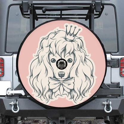 Princess Poodle Print Tire Cover With Camera Hole