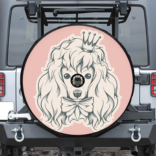 Princess Poodle Print Tire Cover With Camera Hole