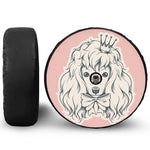 Princess Poodle Print Tire Cover With Camera Hole