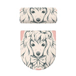 Princess Poodle Print Toilet Lid And Tank Cover Set