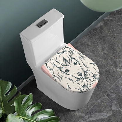 Princess Poodle Print Toilet Lid Cover