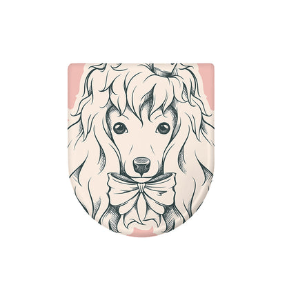 Princess Poodle Print Toilet Lid Cover