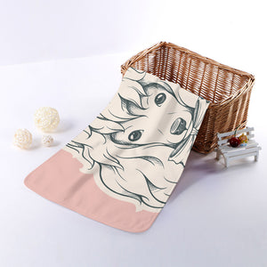 Princess Poodle Print Towel