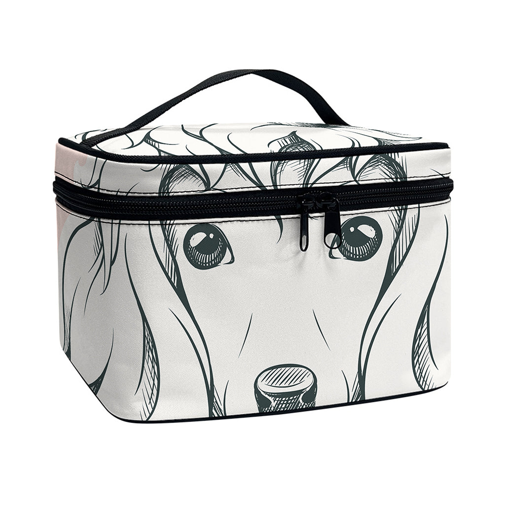 Princess Poodle Print Travel Makeup Bag