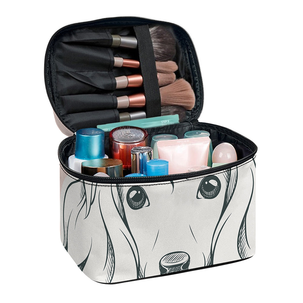 Princess Poodle Print Travel Makeup Bag