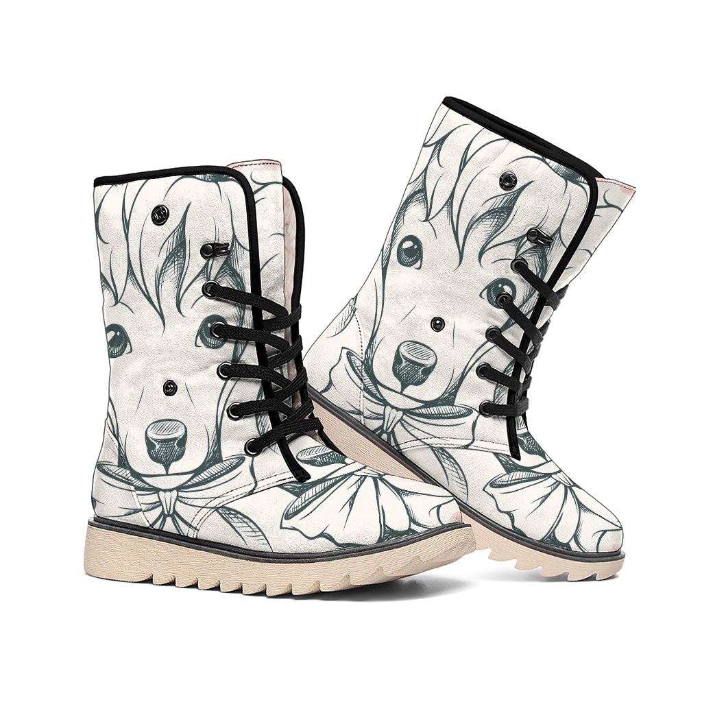 Princess Poodle Print Winter Boots