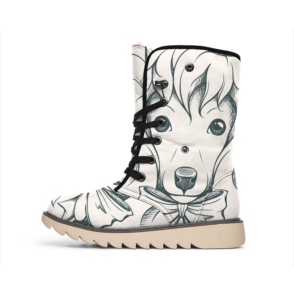 Princess Poodle Print Winter Boots