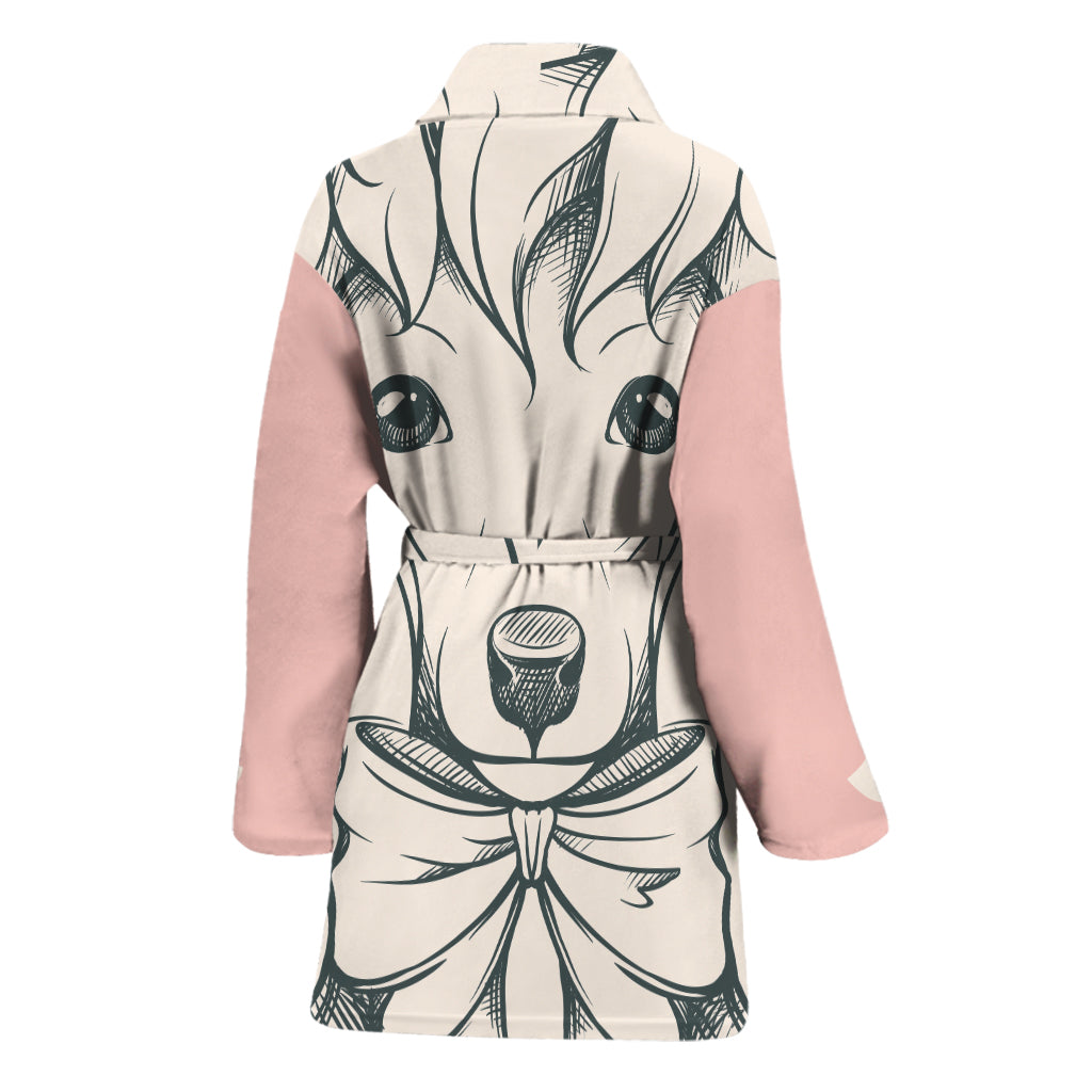 Princess Poodle Print Women's Bathrobe