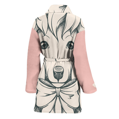 Princess Poodle Print Women's Bathrobe