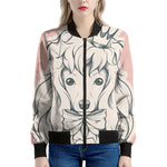Princess Poodle Print Women's Bomber Jacket