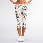 Princess Poodle Print Women's Capri Leggings