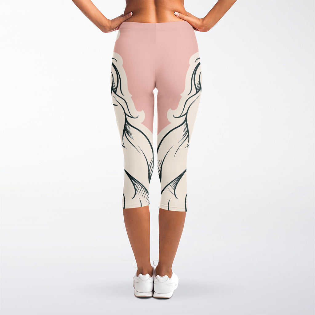 Princess Poodle Print Women's Capri Leggings