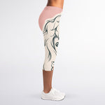 Princess Poodle Print Women's Capri Leggings