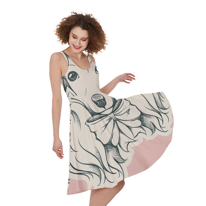 Princess Poodle Print Women's Sleeveless Dress