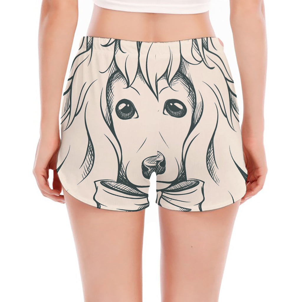 Princess Poodle Print Women's Split Running Shorts