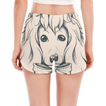Princess Poodle Print Women's Split Running Shorts