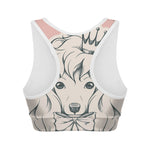 Princess Poodle Print Women's Sports Bra