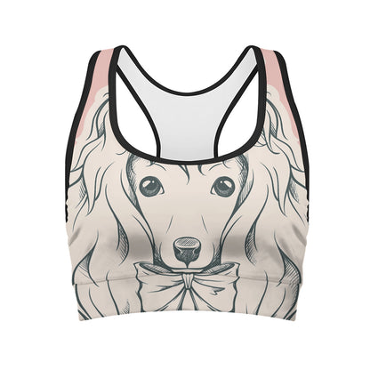 Princess Poodle Print Women's Sports Bra