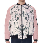 Princess Poodle Print Zip Sleeve Bomber Jacket