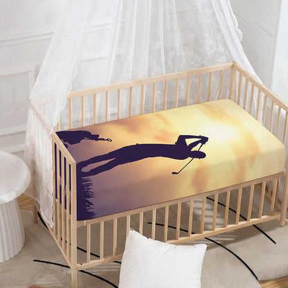 Pro Golf Swing Print Baby Crib Sheet