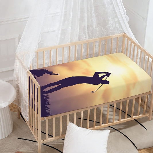 Pro Golf Swing Print Baby Crib Sheet