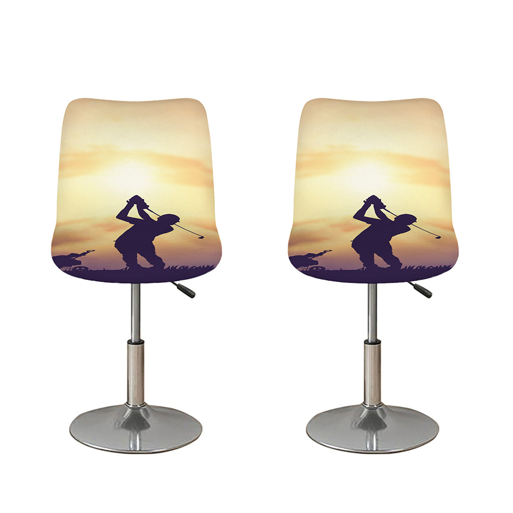 Pro Golf Swing Print Bar Stool Covers