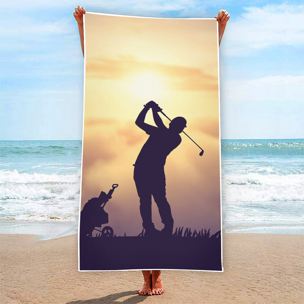 Pro Golf Swing Print Beach Towel