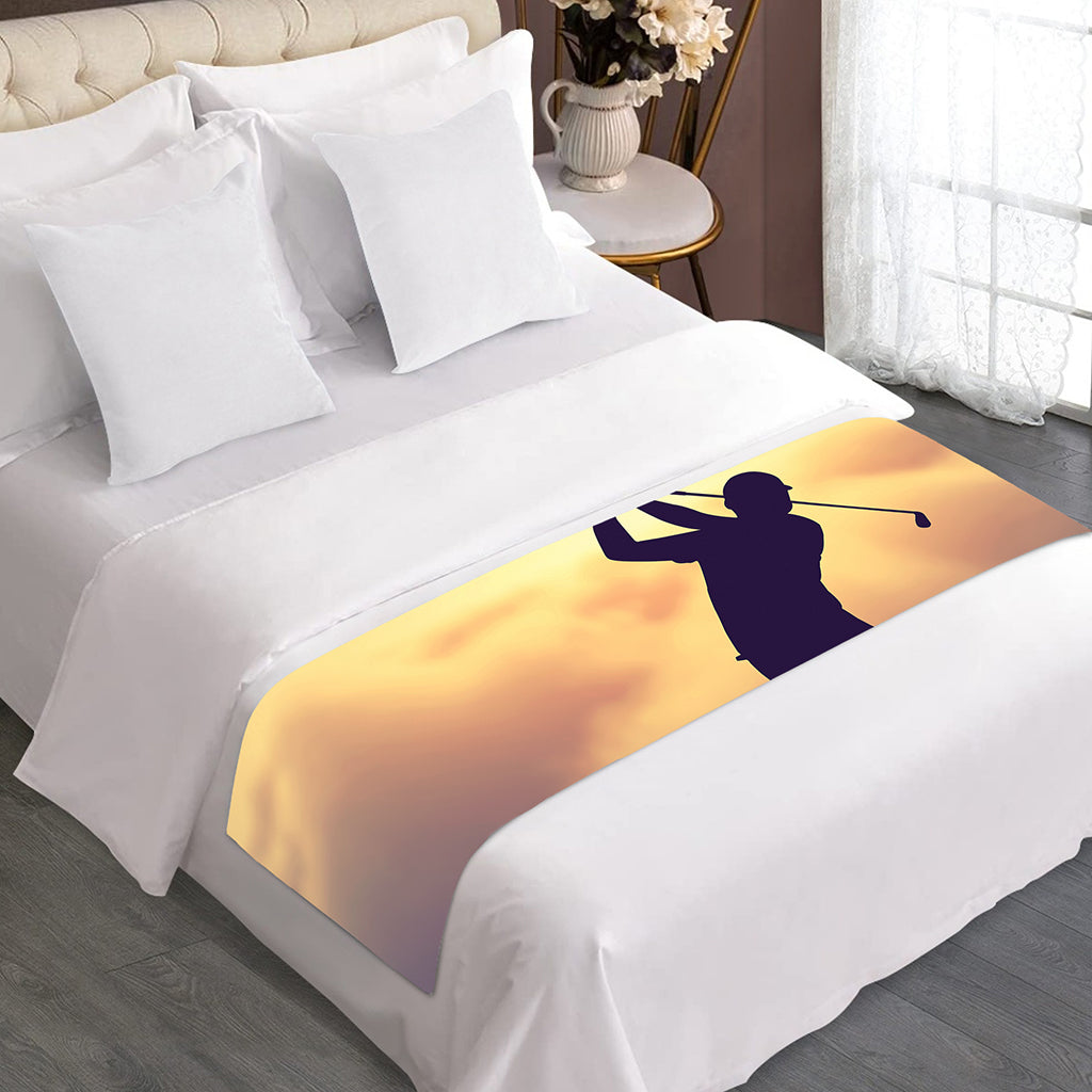 Pro Golf Swing Print Bed Runner