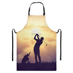 Pro Golf Swing Print Bib Apron With Pocket