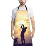 Pro Golf Swing Print Bib Apron With Pocket