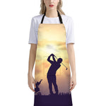 Pro Golf Swing Print Bib Apron With Pocket