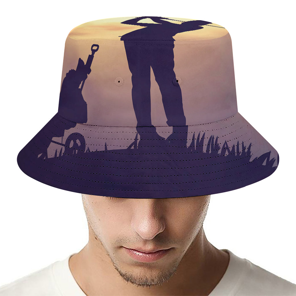 Pro Golf Swing Print Bucket Hat