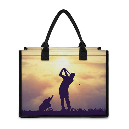 Pro Golf Swing Print Canvas Tote Bag