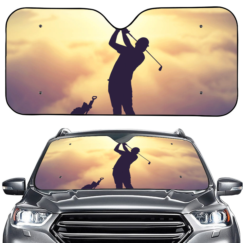 Pro Golf Swing Print Car Windshield Sun Shade