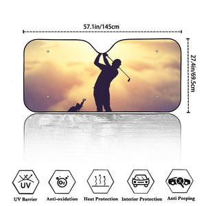 Pro Golf Swing Print Car Windshield Sun Shade