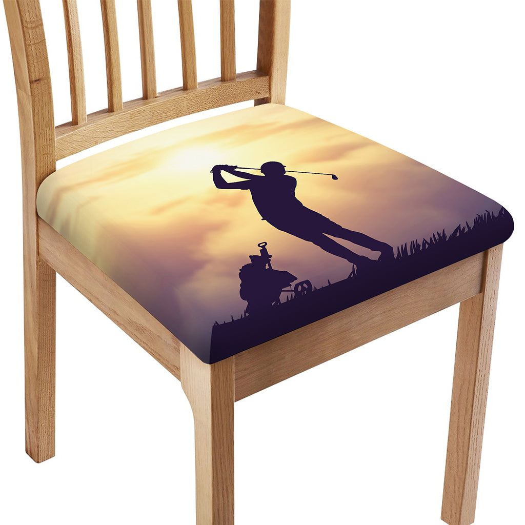 Pro Golf Swing Print Chair Cushion Cover