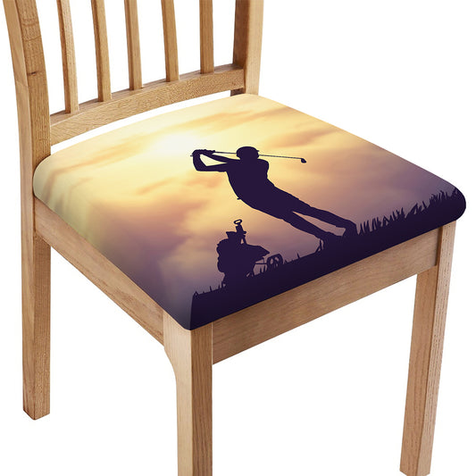 Pro Golf Swing Print Chair Cushion Cover