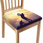 Pro Golf Swing Print Chair Cushion Cover