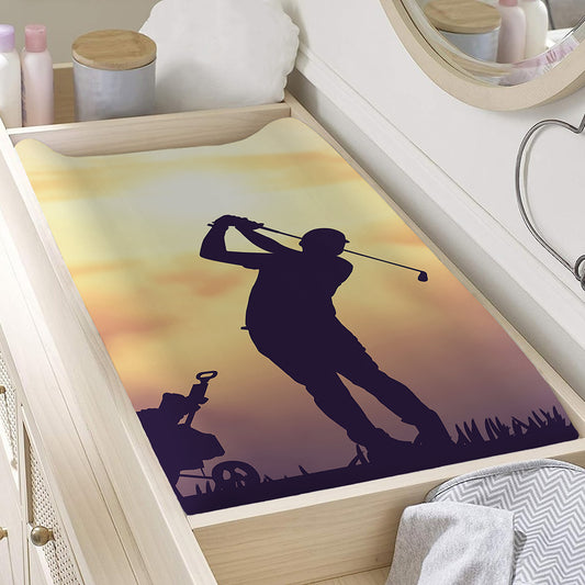 Pro Golf Swing Print Changing Pad Cover