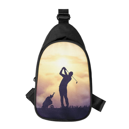 Pro Golf Swing Print Chest Bag