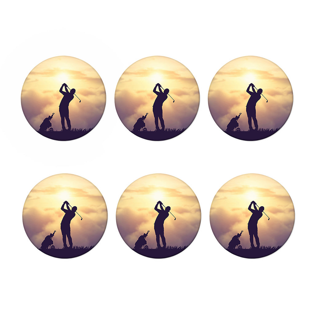 Pro Golf Swing Print Coaster Set