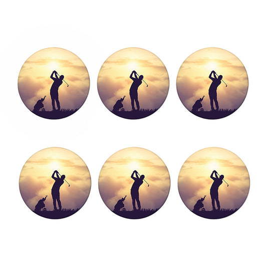 Pro Golf Swing Print Coaster Set