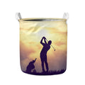 Pro Golf Swing Print Collapsible Laundry Basket