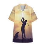Pro Golf Swing Print Cotton Hawaiian Shirt