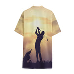 Pro Golf Swing Print Cotton Hawaiian Shirt
