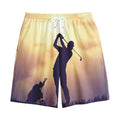 Pro Golf Swing Print Cotton Shorts