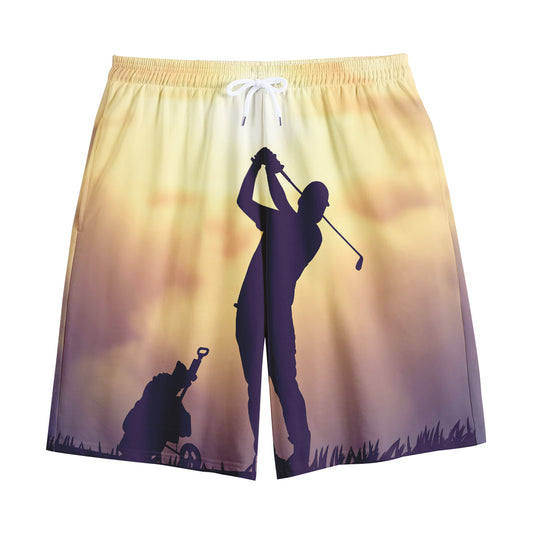Pro Golf Swing Print Cotton Shorts