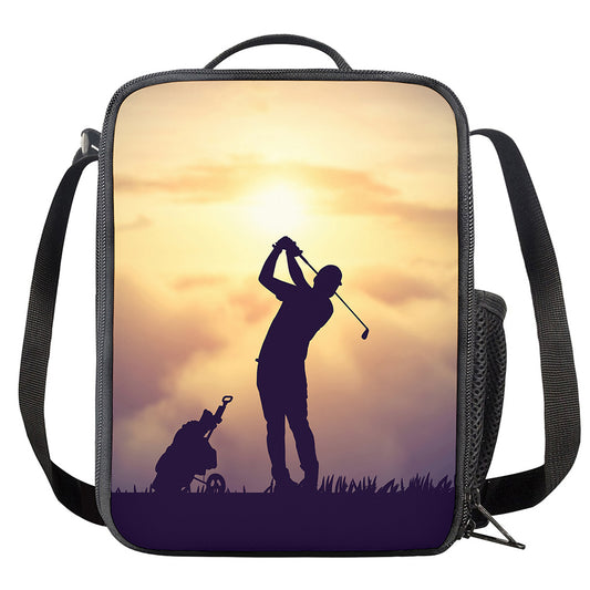 Pro Golf Swing Print Crossbody Lunch Bag